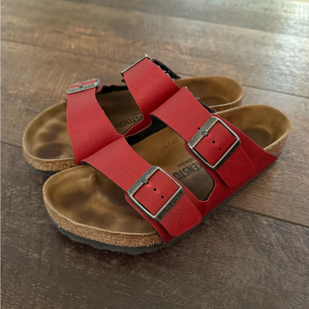 Red Birkenstock Arizona Sandals